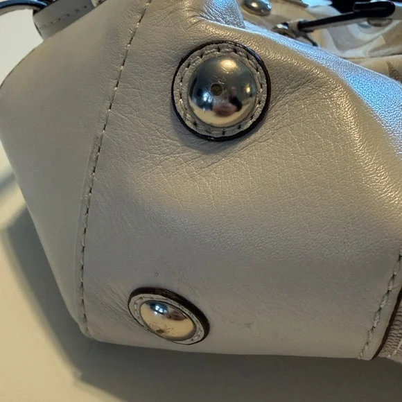 Coach Signature Gray Canvas Leather Trim Turnlock Satchel Shoulder Bag - Picture 7 of 7